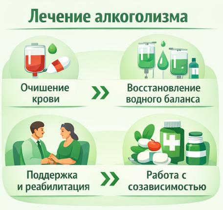 лечение алкоголизма в Королёве этапы